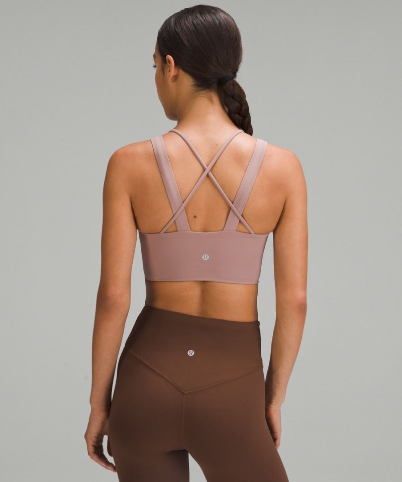 Lululemon Like a Cloud Longline Bra Light Support, D/DD Cup Sport BH Dam Rosa Sverige | LBHOGT483