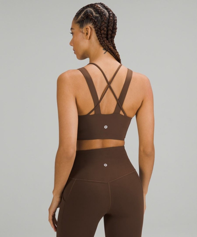 Lululemon Like a Cloud Longline Bra Light Support, D/DD Cup Sport BH Dam Choklad Sverige | TPMGNZ516