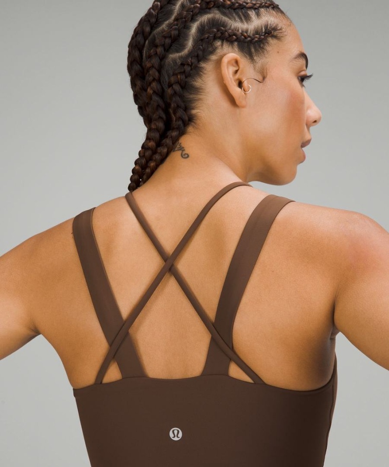 Lululemon Like a Cloud Longline Bra Light Support, D/DD Cup Sport BH Dam Choklad Sverige | TPMGNZ516