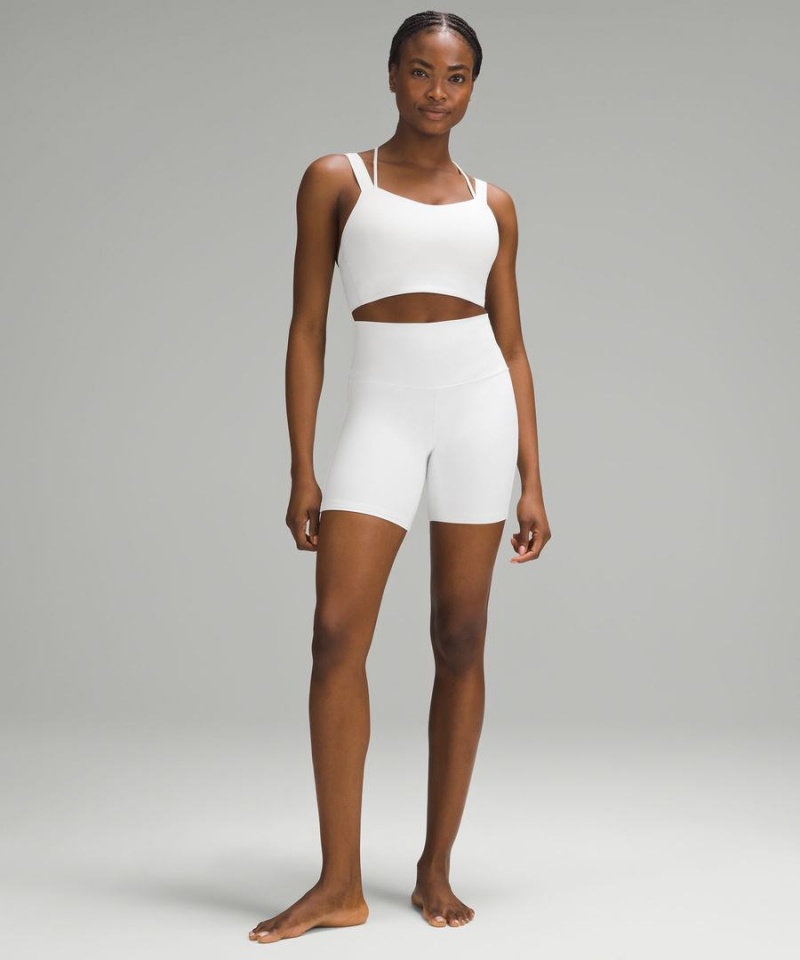 Lululemon Like a Cloud Longline Bra Light Support, D/DD Cup Sport BH Dam Vita Sverige | RTEKGJ481