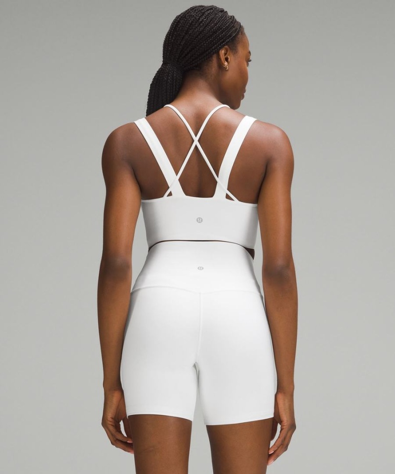 Lululemon Like a Cloud Longline Bra Light Support, D/DD Cup Sport BH Dam Vita Sverige | RTEKGJ481