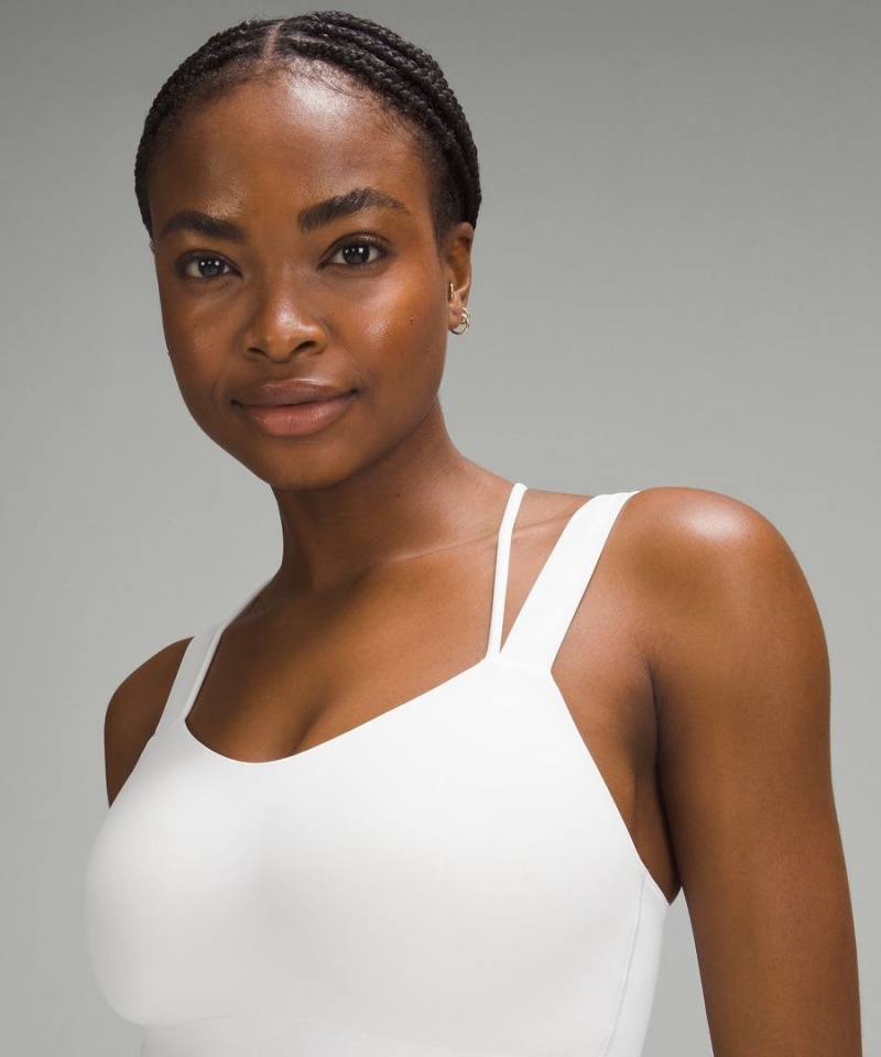 Lululemon Like a Cloud Longline Bra Light Support, D/DD Cup Sport BH Dam Vita Sverige | RTEKGJ481