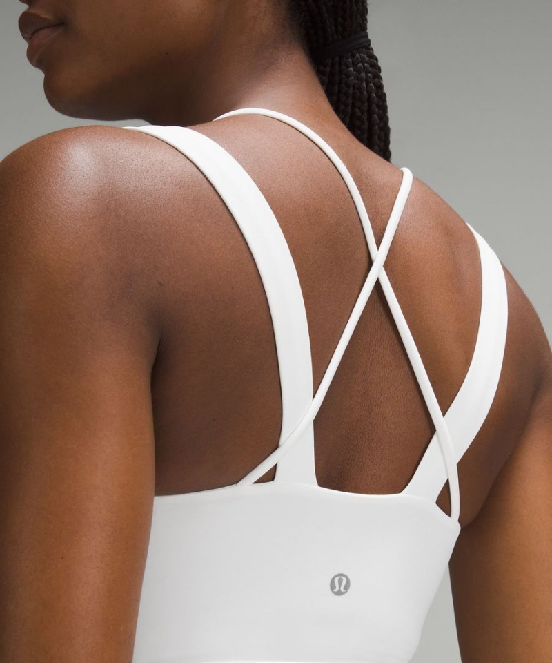 Lululemon Like a Cloud Longline Bra Light Support, D/DD Cup Sport BH Dam Vita Sverige | RTEKGJ481