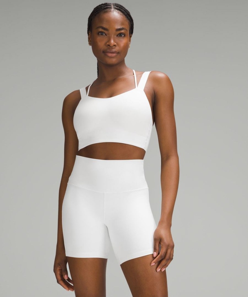 Lululemon Like a Cloud Longline Bra Light Support, D/DD Cup Sport BH Dam Vita Sverige | RTEKGJ481