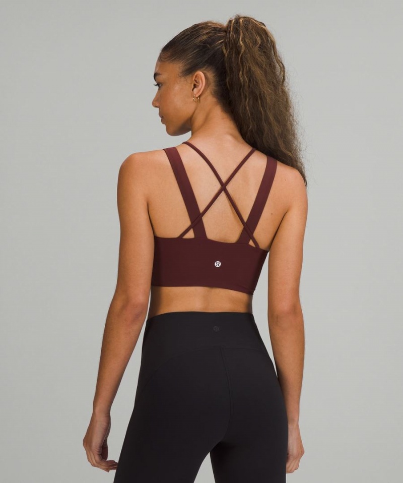 Lululemon Like a Cloud Longline Bra Light Support, D/DD Cup Sport BH Dam Röda Vinröda Sverige | OMHYWT504