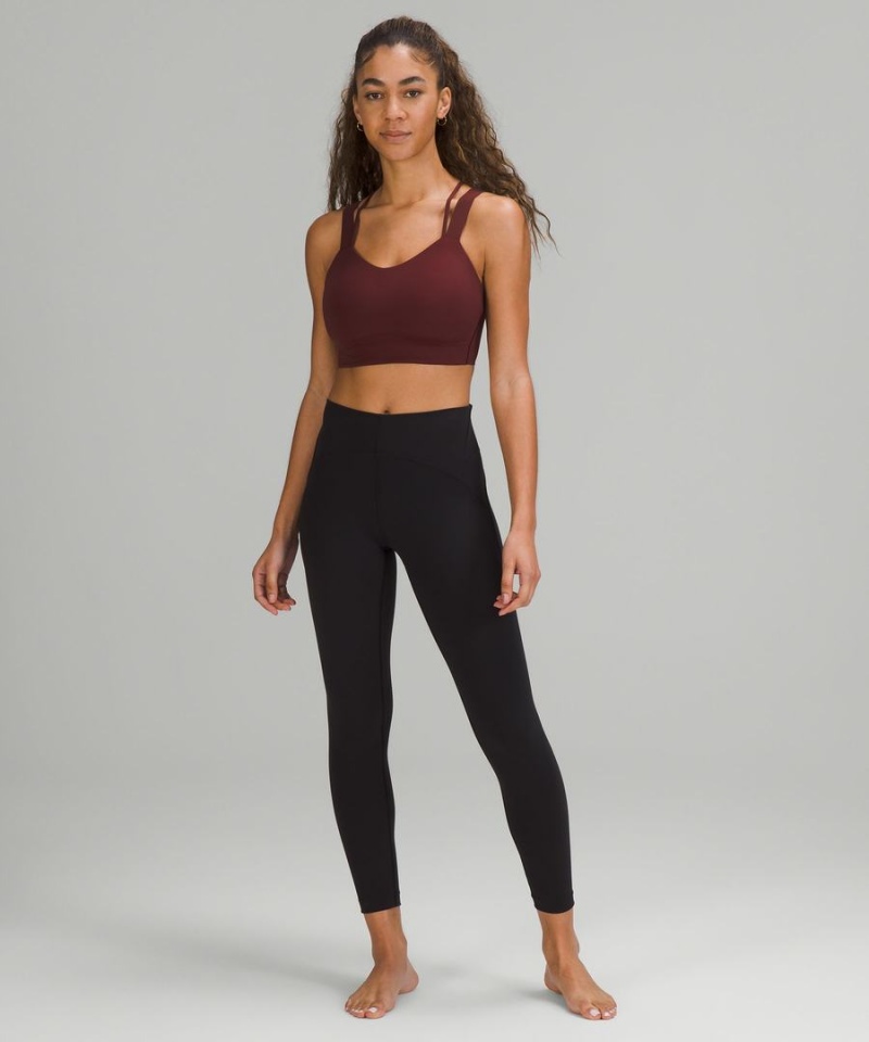 Lululemon Like a Cloud Longline Bra Light Support, D/DD Cup Sport BH Dam Röda Vinröda Sverige | OMHYWT504