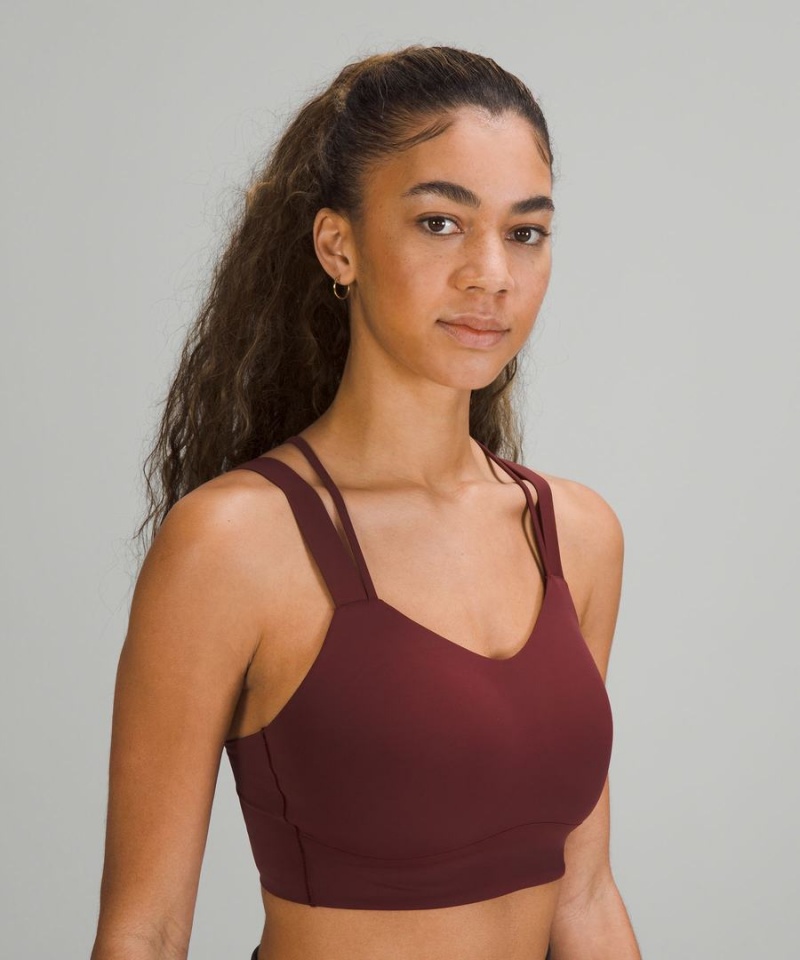Lululemon Like a Cloud Longline Bra Light Support, D/DD Cup Sport BH Dam Röda Vinröda Sverige | OMHYWT504