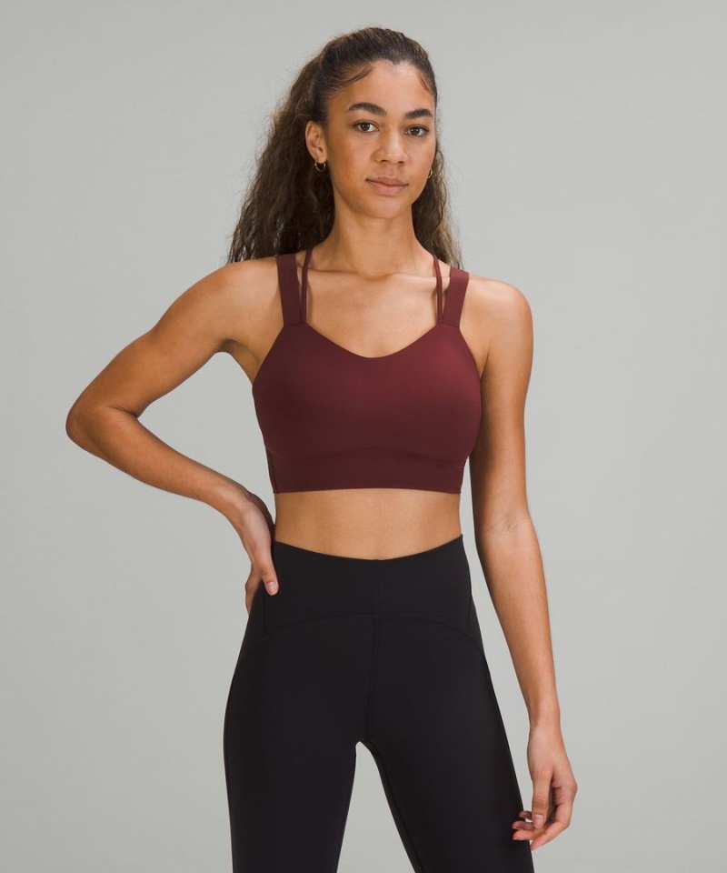Lululemon Like a Cloud Longline Bra Light Support, D/DD Cup Sport BH Dam Röda Vinröda Sverige | OMHYWT504