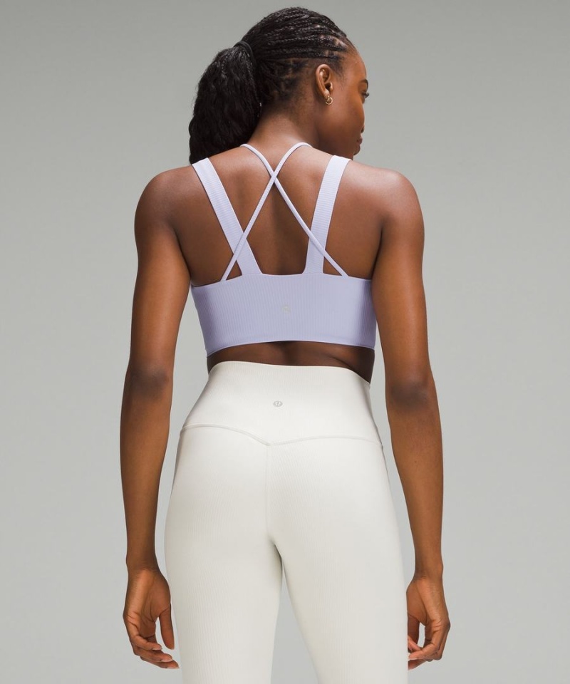 Lululemon Like a Cloud Longline Räfflad Bra Light Support, D/DD Cups Sport BH Dam Lila Sverige | HKAULG912