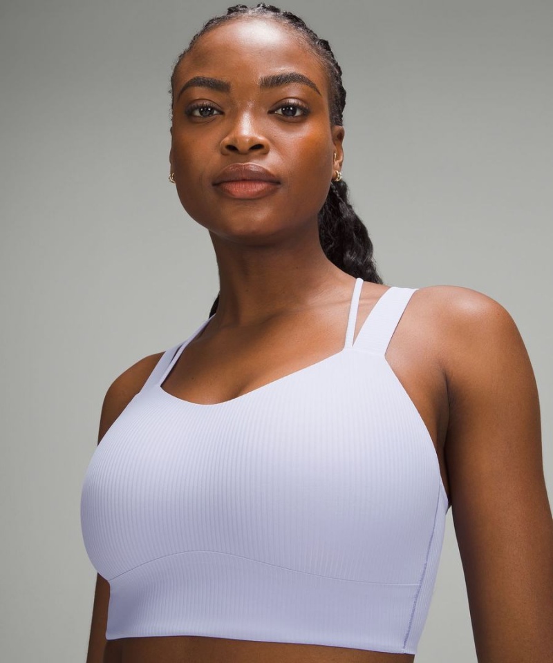 Lululemon Like a Cloud Longline Räfflad Bra Light Support, D/DD Cups Sport BH Dam Lila Sverige | HKAULG912