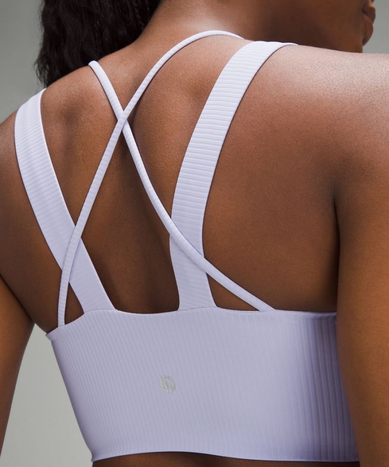 Lululemon Like a Cloud Longline Räfflad Bra Light Support, D/DD Cups Sport BH Dam Lila Sverige | HKAULG912