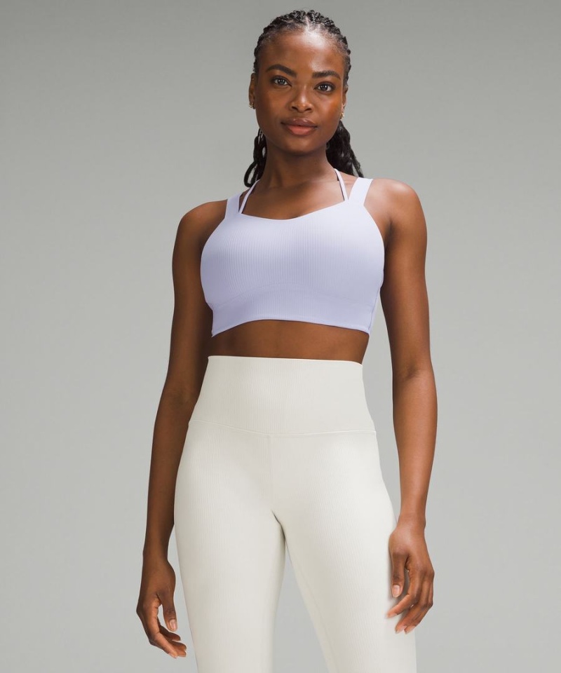Lululemon Like a Cloud Longline Räfflad Bra Light Support, D/DD Cups Sport BH Dam Lila Sverige | HKAULG912