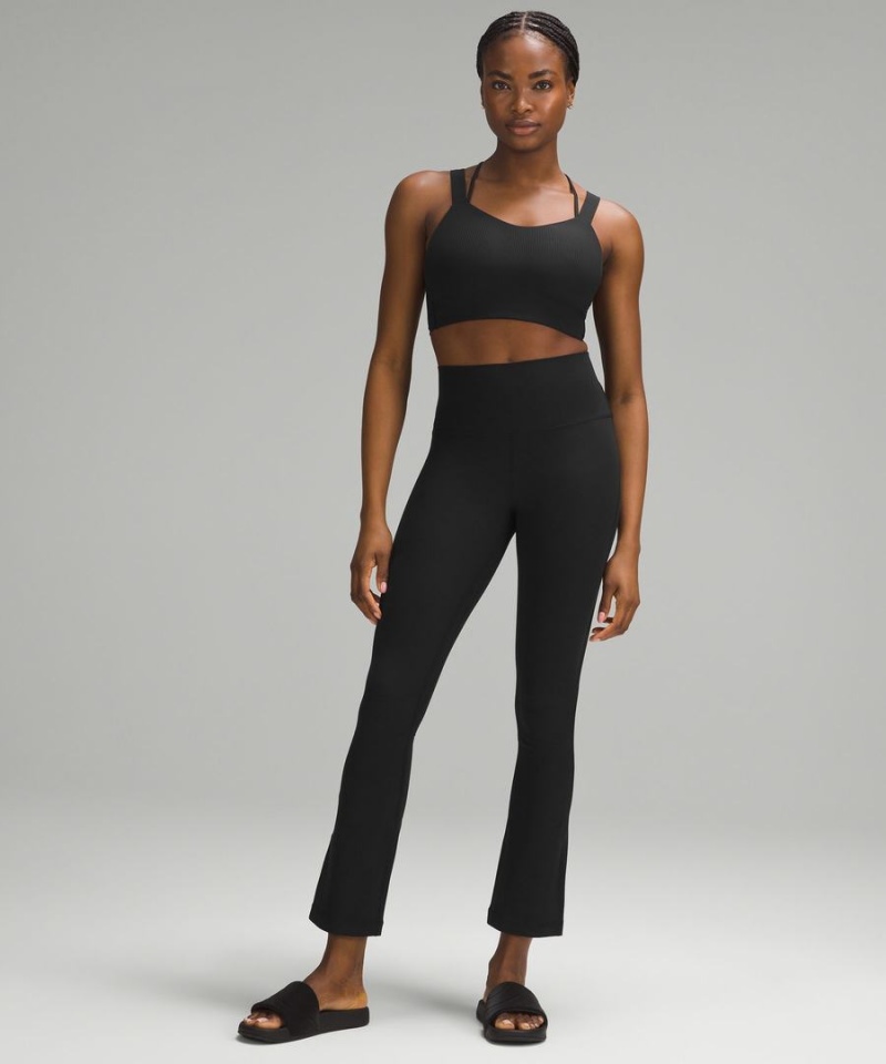 Lululemon Like a Cloud Longline Räfflad Bra Light Support, D/DD Cups Sport BH Dam Svarta Sverige | OAVZRM985