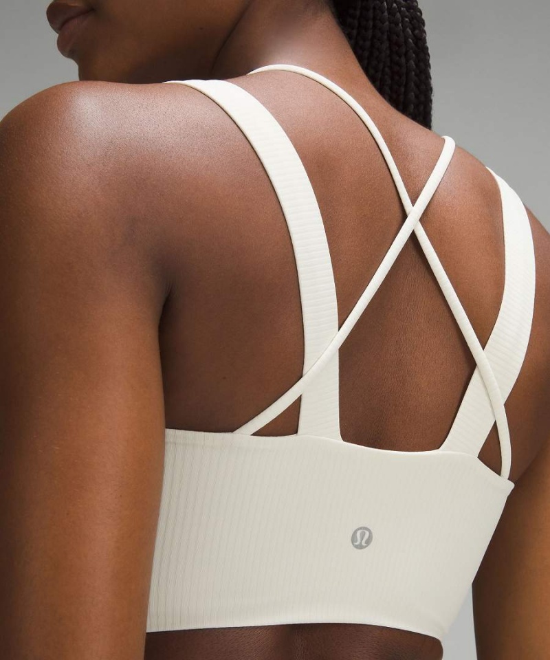 Lululemon Like a Cloud Longline Räfflad Bra Light Support, D/DD Cups Sport BH Dam Beige Sverige | SRZTJX015