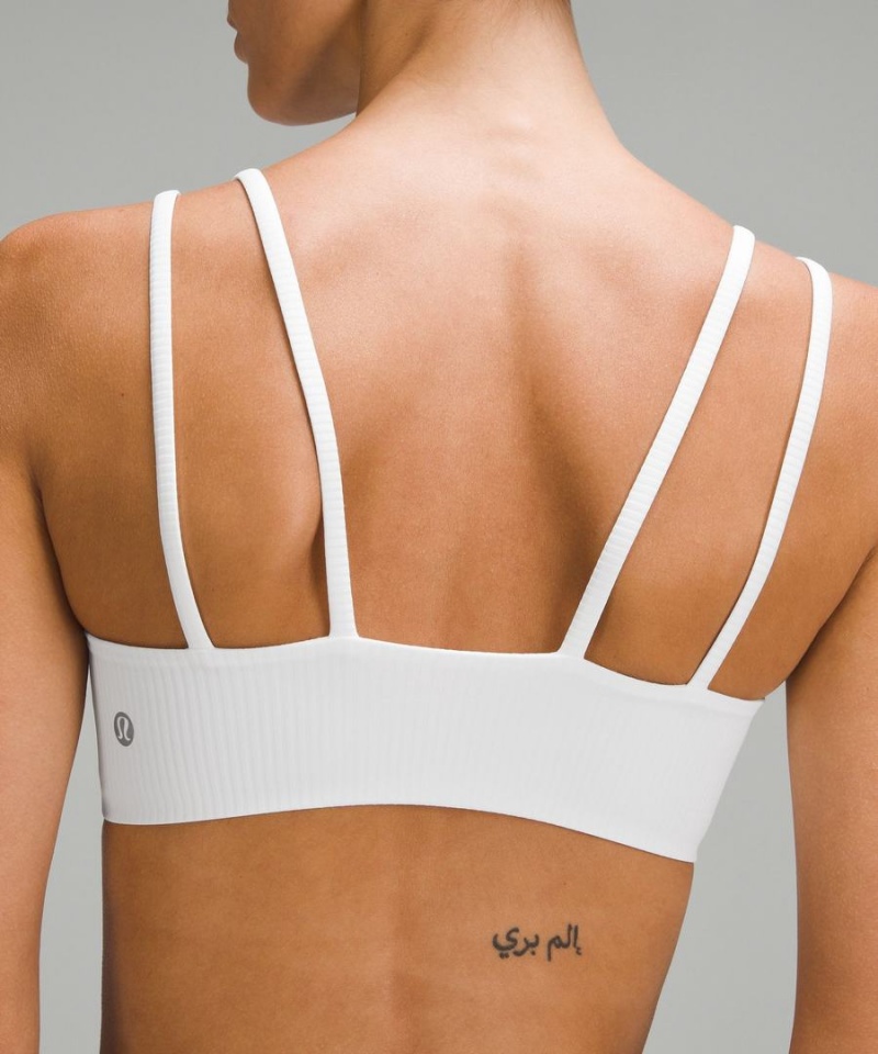 Lululemon Like a Cloud Räfflad Bra Light Support, B/C Cup Sport BH Dam Vita Sverige | JGFHZM378