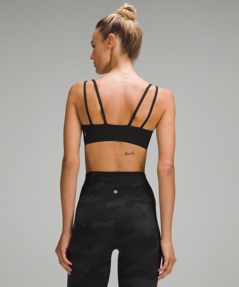 Lululemon Like a Cloud Räfflad Bra Light Support, B/C Cup Sport BH Dam Svarta Sverige | LVBGRH214