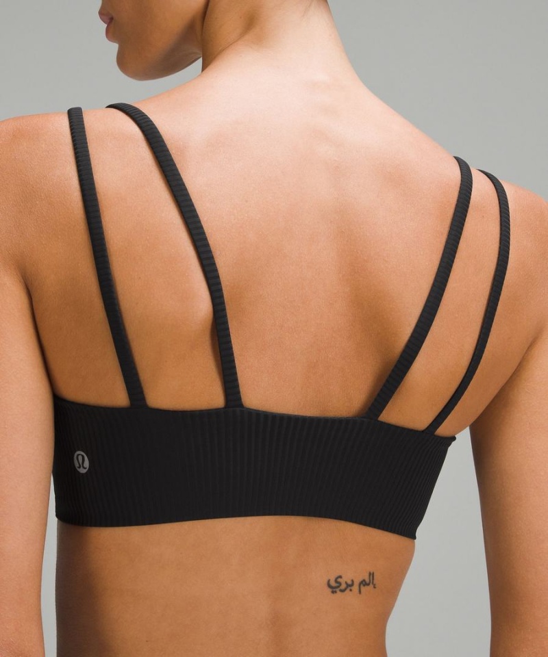 Lululemon Like a Cloud Räfflad Bra Light Support, B/C Cup Sport BH Dam Svarta Sverige | LVBGRH214