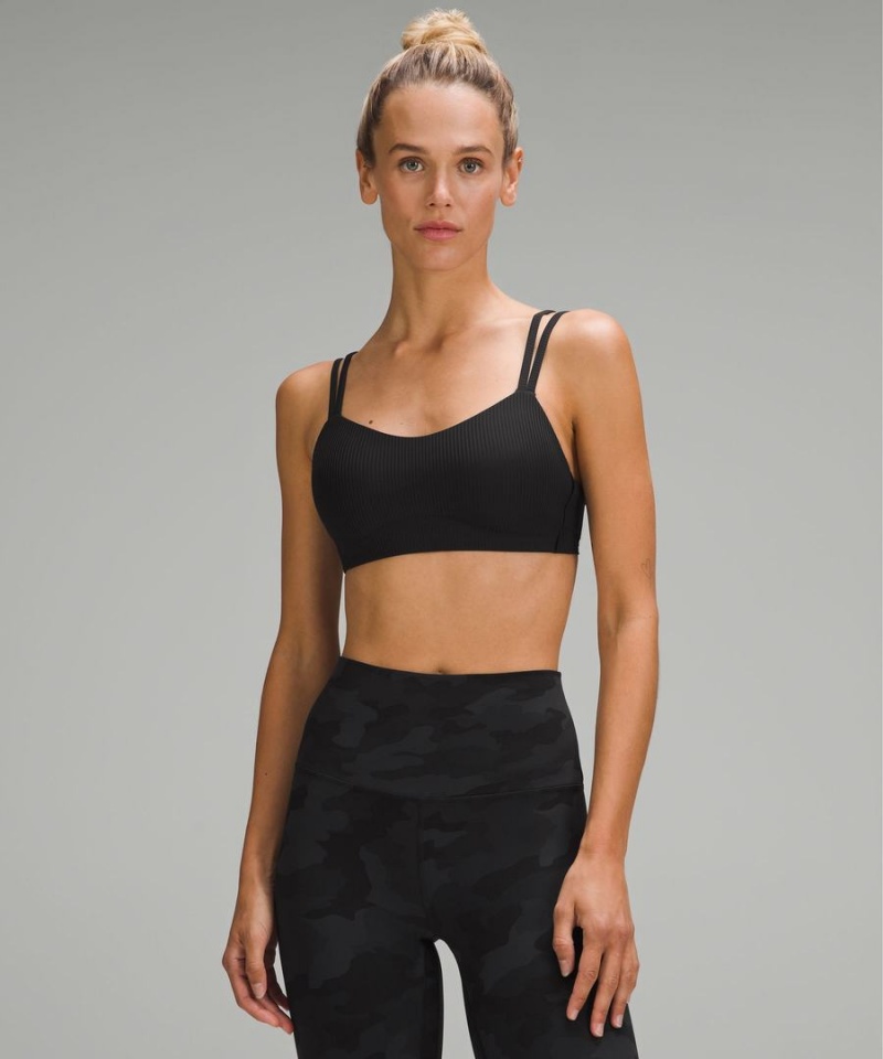 Lululemon Like a Cloud Räfflad Bra Light Support, B/C Cup Sport BH Dam Svarta Sverige | LVBGRH214