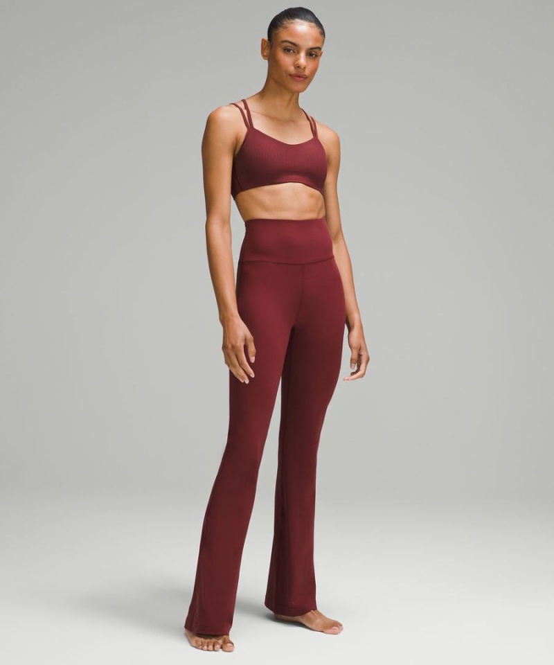 Lululemon Like a Cloud Räfflad Bra Light Support, B/C Cup Sport BH Dam Röda Vinröda Sverige | OBPKMZ782