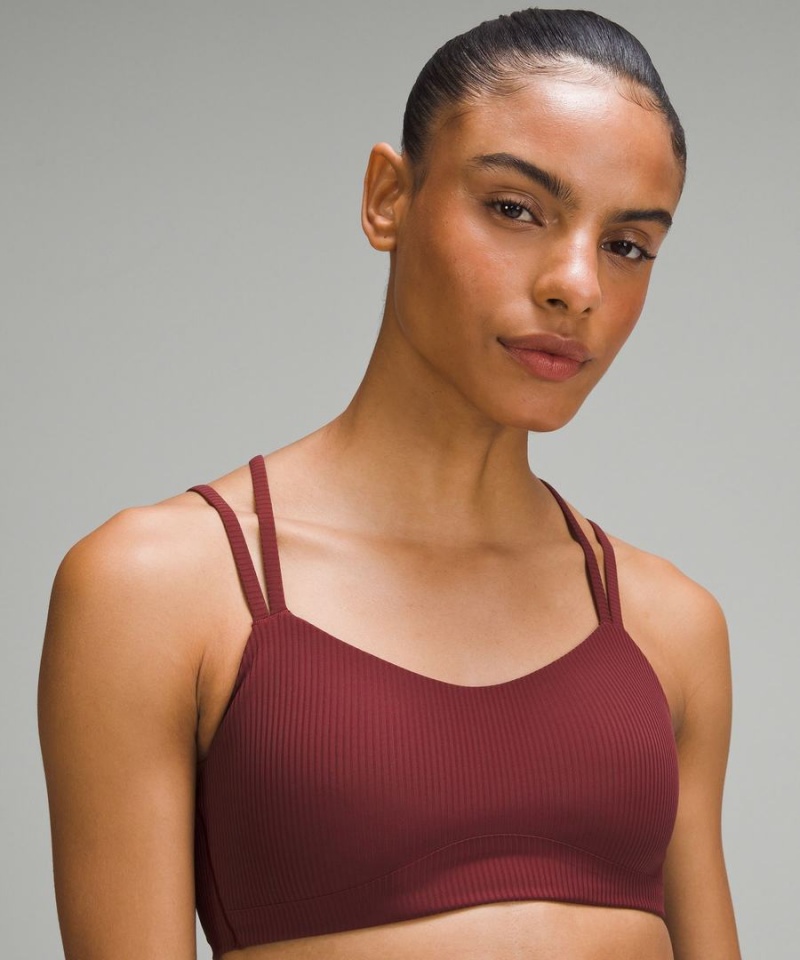 Lululemon Like a Cloud Räfflad Bra Light Support, B/C Cup Sport BH Dam Röda Vinröda Sverige | OBPKMZ782