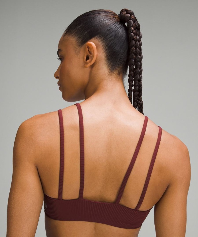 Lululemon Like a Cloud Räfflad Bra Light Support, B/C Cup Sport BH Dam Röda Vinröda Sverige | OBPKMZ782