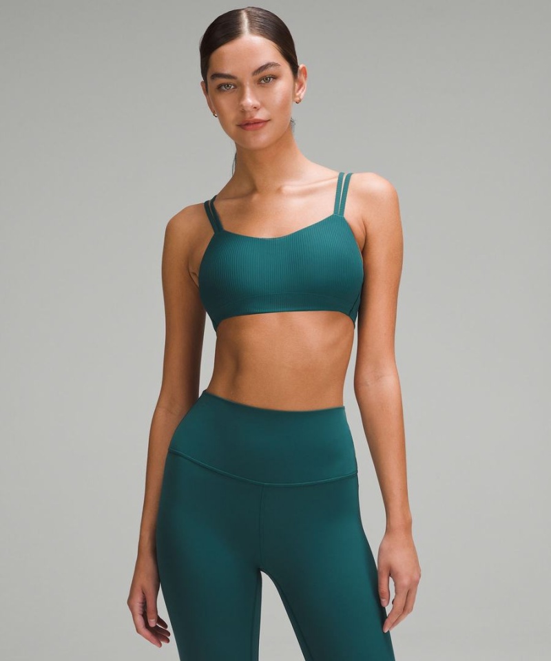 Lululemon Like a Cloud Räfflad Bra Light Support, B/C Cup Sport BH Dam Turkos Sverige | OJWSDM531