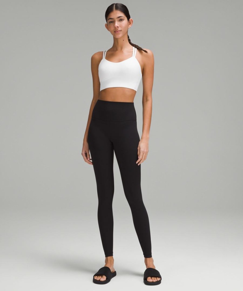 Lululemon Like a Cloud Räfflad Longline Bra Light Support, B/C Cup Sport BH Dam Vita Sverige | OPIYCG453