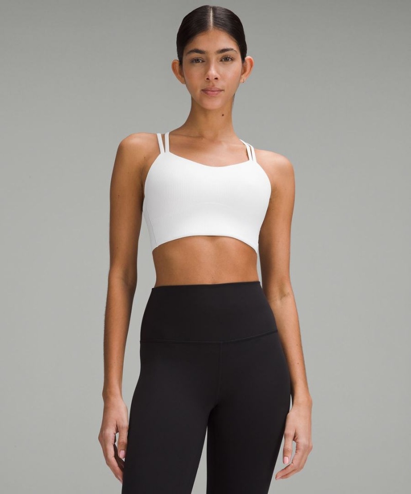 Lululemon Like a Cloud Räfflad Longline Bra Light Support, B/C Cup Sport BH Dam Vita Sverige | OPIYCG453