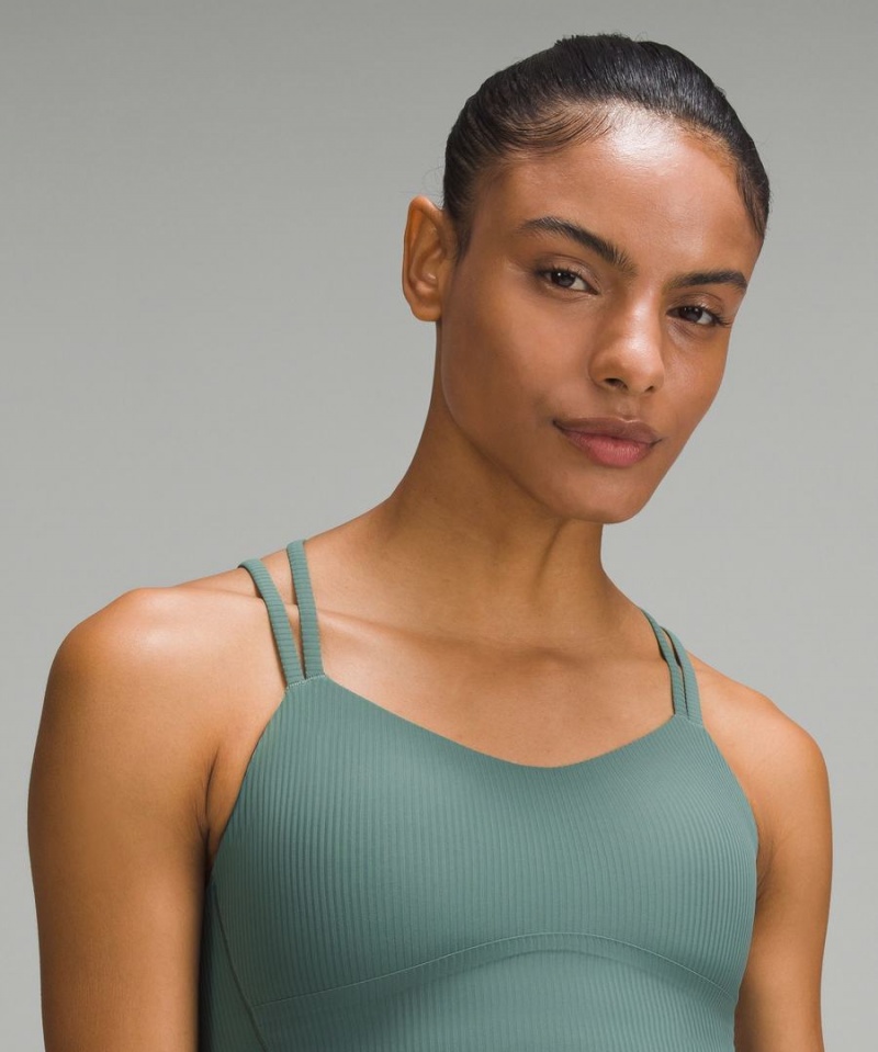 Lululemon Like a Cloud Räfflad Longline Bra Light Support, B/C Cup Sport BH Dam Mörkgröna Sverige | OJWYUV320