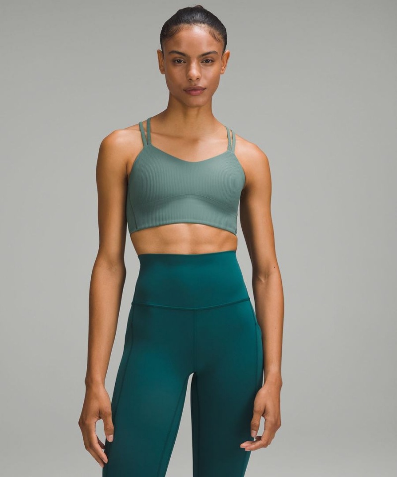 Lululemon Like a Cloud Räfflad Longline Bra Light Support, B/C Cup Sport BH Dam Mörkgröna Sverige | OJWYUV320