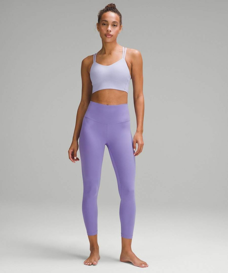 Lululemon Like a Cloud Räfflad Longline Bra Light Support, B/C Cup Sport BH Dam Lila Sverige | CENUHD321
