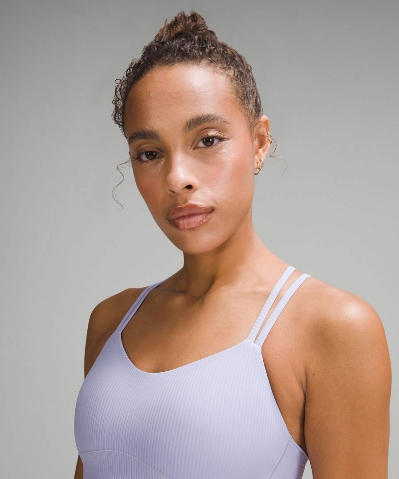 Lululemon Like a Cloud Räfflad Longline Bra Light Support, B/C Cup Sport BH Dam Lila Sverige | CENUHD321