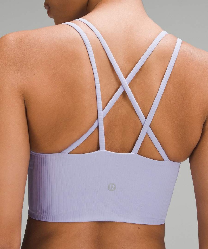 Lululemon Like a Cloud Räfflad Longline Bra Light Support, B/C Cup Sport BH Dam Lila Sverige | CENUHD321