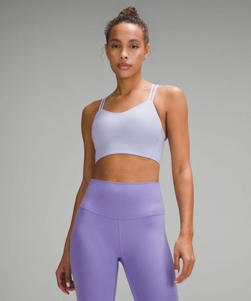 Lululemon Like a Cloud Räfflad Longline Bra Light Support, B/C Cup Sport BH Dam Lila Sverige | CENUHD321