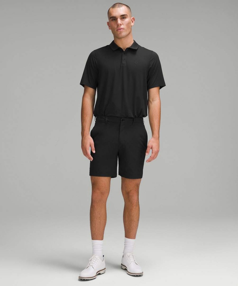 Lululemon Logo Sport Korta Sleeve Piketröja Herr Svarta Sverige | RPNVFZ724