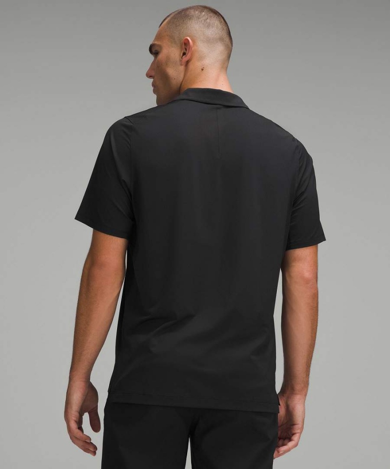 Lululemon Logo Sport Korta Sleeve Piketröja Herr Svarta Sverige | RPNVFZ724