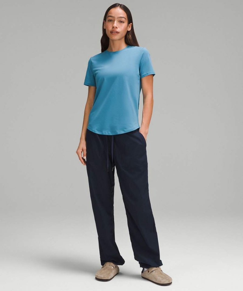 Lululemon Love Curved-Hem Crewneck T-shirt Dam Blå Sverige | YUTGIJ306
