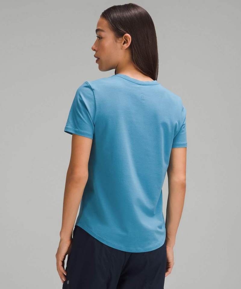 Lululemon Love Curved-Hem Crewneck T-shirt Dam Blå Sverige | YUTGIJ306