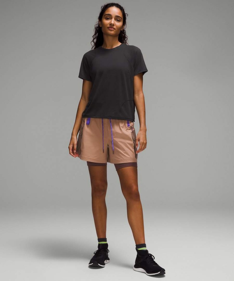 Lululemon Lätta Cinched Hem Vandring T-shirt Dam Svarta Sverige | YCNETA819