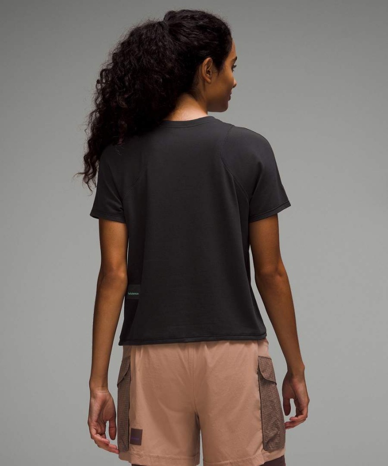 Lululemon Lätta Cinched Hem Vandring T-shirt Dam Svarta Sverige | YCNETA819