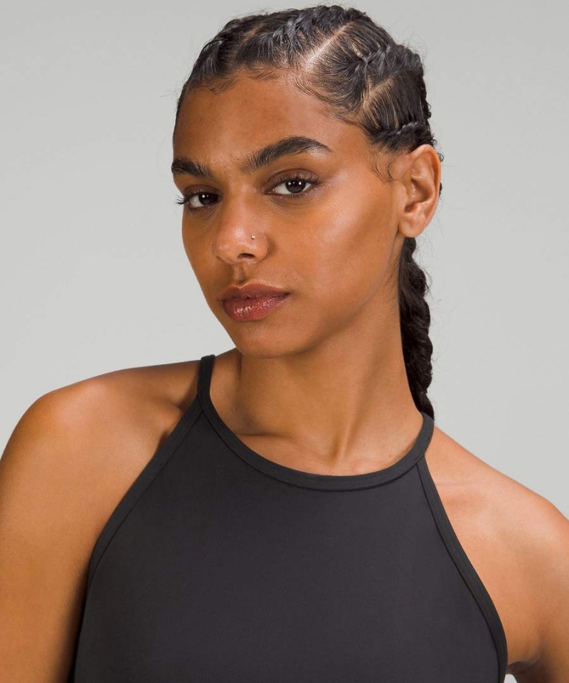 Lululemon Lätta High-Neck Yoga Linne Dam Svarta Sverige | GFQXLN569