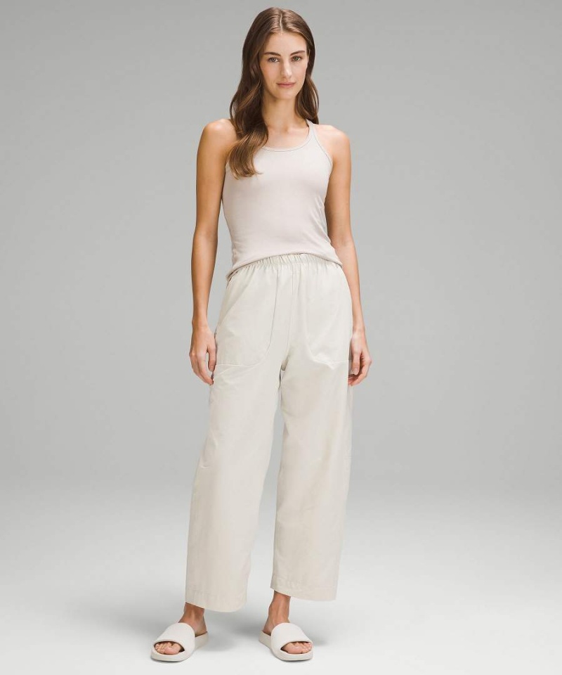 Lululemon Lätta Mid-Rise Barrel-Leg Cropped Byxor Dam Beige Sverige | QJXFYU816