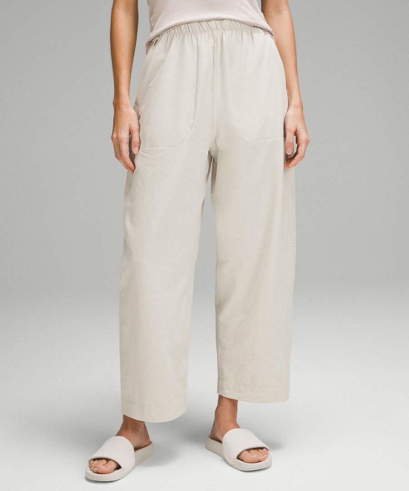 Lululemon Lätta Mid-Rise Barrel-Leg Cropped Byxor Dam Beige Sverige | QJXFYU816