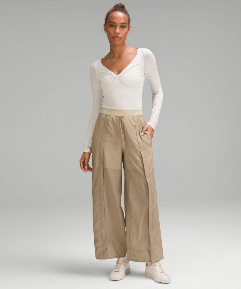 Lululemon Lätta Woven Snap-Leg Super-High-Rise Byxor Dam Khaki Sverige | KHJYAU134
