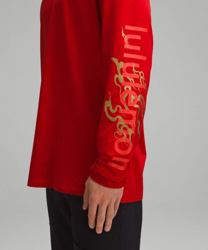Lululemon Lunar New Year Fundamental T-shirt Herr Mörkröda Sverige | VOFAQG769