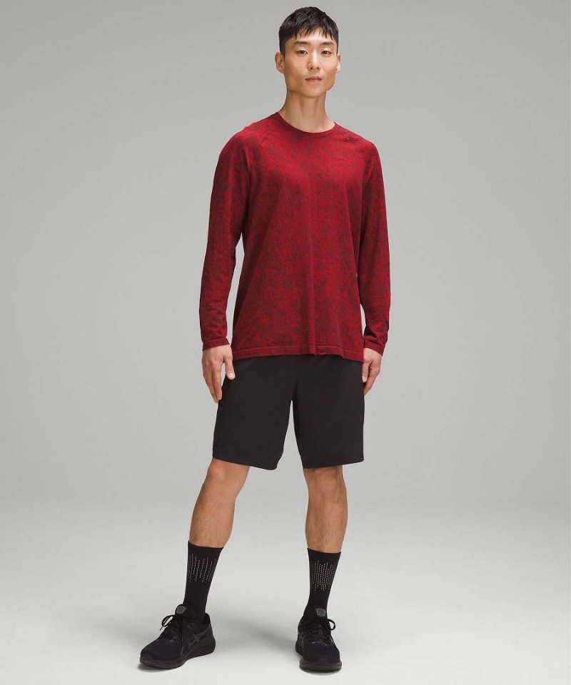 Lululemon Lunar New Year Metal Vent Tech Långärmad Tröja Herr Mörkröda Sverige | ISGYWX721