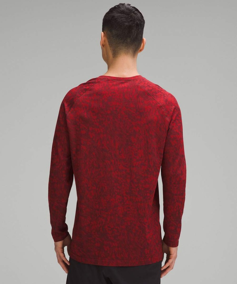 Lululemon Lunar New Year Metal Vent Tech Långärmad Tröja Herr Mörkröda Sverige | ISGYWX721
