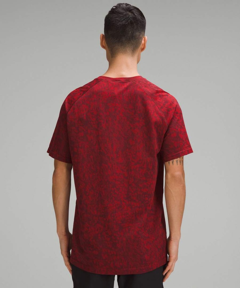 Lululemon Lunar New Year Metal Vent Tech Korta-Sleeve T-shirt Herr Mörkröda Sverige | VOWPEI158