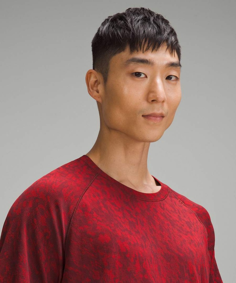 Lululemon Lunar New Year Metal Vent Tech Korta-Sleeve T-shirt Herr Mörkröda Sverige | VOWPEI158