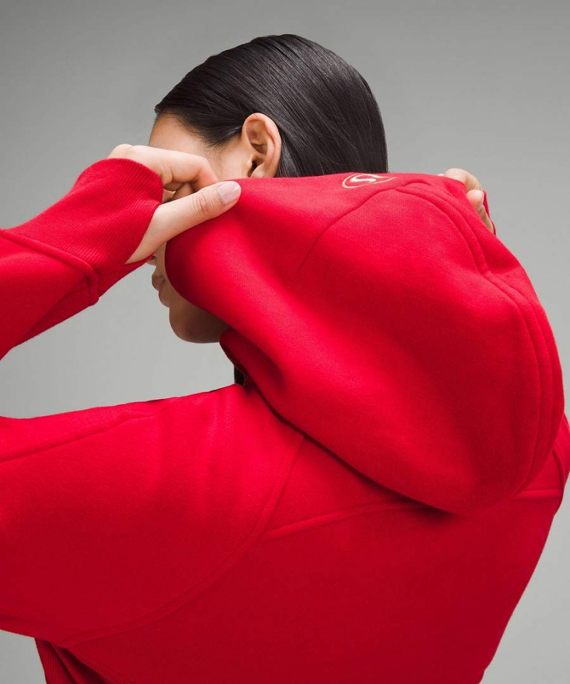 Lululemon Lunar New Year Scuba Oversized Half-Zip Hoodie Dam Mörkröda Sverige | TNMYGP436